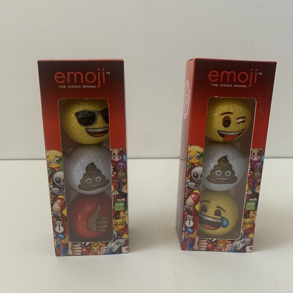 Emoji The Official Iconic Brand Lot Of 2 Golf Balls Brand New